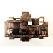 222 Concept Masif Ağaç Ceviz Rengi 80x60 cm Duvar Rafı CPT1015-80