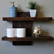 222 Concept Masif Ağaç Ceviz Rengi 60x35 cm Duvar Rafı CPT1035-60