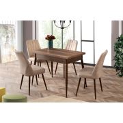 Tekzen Home Yemek Masası Seti Dolunay -Nil Sandalye Suni Deri Vizon