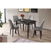 Tekzen Home Yemek Masası Seti Dolunay - Nil Sandalye Suni Deri Gri