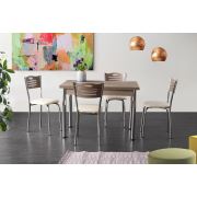 Tekzen Home Yemek Masası + 4 Sandalye Seti
(Büyüyen Masa/Cordoba
Karya Sandalye/Cordoba)