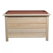 Ahşap Dikdörtgen Saksı 38 Litre 79x38x48 cm Doğal Renk