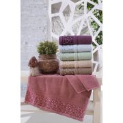Viaden %100 Pamuk 50x90 cm 6'lı El - Yüz Havlusu Motif