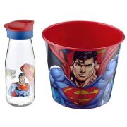 KaktüsKedi Superman Cam İçecek Matarası Mısır Kovası Hediyeli 714111