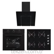 Termikel Black Chef Lux 3'lü Ankastre Set - 5200 Fırın - 17152 Ocak - 6035 Davlumbaz