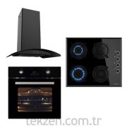 Termikel Black Mystery 3'lü Ankastre Set( BO 6500 BL Fırın + 17152 B604L Ocak + 3108 Davlumbaz)