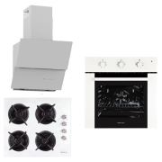 Termikel White Pure 3'lü Ankastre Set (BO 5200 Beyaz Fırın + 17152 Beyaz Cam Ocak + Argemon Beyaz Davlumbaz)