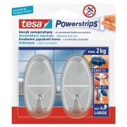 Tesa Büyük Oval Askı + Çift Taraflı Bant / Krom