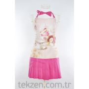 The Mia Pembe Desen Uzun Önlük