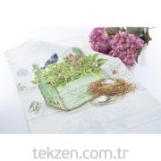 The Mia Kuş Desenli Kurulama Bezi
