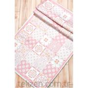 The Mia Karo Desenli Yolluk 150x70 cm - Pembe