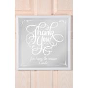 Dekoratif Ayna Thank You 68x68 Cm - Beyaz