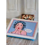 The Mia Keyif Tepsisi Pop Art Mavi