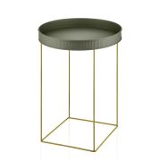 The Mia Sehpa Haki Yeşil Tel Gold Sehpa 55 x 41 x 41 Cm GLV0419