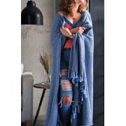 The Mia Throw Battaniye 230x200 cm - Mavi