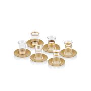 The Mia Lines Çay Bardağı 6 Lı Set - Gold