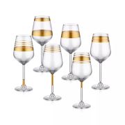 The Mia Lines Şarap Kadehi 6 Lı Set - Gold