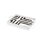 The Mia Tepsi Mermer Desen 40x30 cm Siyah Beyaz