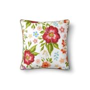 The Mia Floral Yastık A - Beyaz Çiçekli 50x50 Cm YST0102
