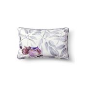 The Mia Yaprak Yastık - Beyaz Gri Çiçekli 50x30 Cm YST0135