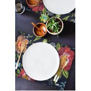 The Mia Floral Amerikan Servis 2li Set A - 50x30 Cm - Siyah Çiçekli TXT0037