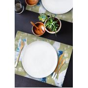 The Mia Leylek Amerikan Servis 2li Set - 50x30 Cm - Yeşil TXT0061