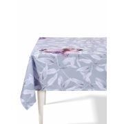 The Mia Yaprak Masa Örtüsü - 230x150 Cm - Gri Beyaz TXT0076