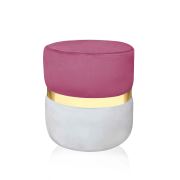 The Mia Puf Pembe ve Gri 45x40x40 cm
