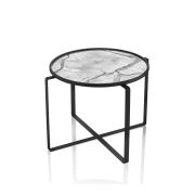The Mia Sehpa 70 x 70 x 50 Cm Marble Gri