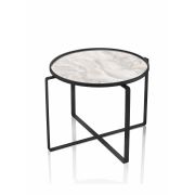 The Mia Sehpa 70 x 70 x 50 Cm Marble Krem