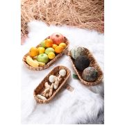 The Mia Hasır Oval Ekmek Sepeti 5x33x12 cm - Naturel_x000D_