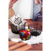 The Mia Rattan Dekoratif Sepet 19x26 cm - Siyah