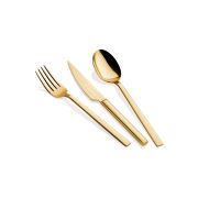 The Mia Modern Çatal Kaşık Bıçak Seti 3 Parça Yemek Gold