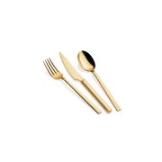 The Mia Modern Çatal Kaşık Bıçak Seti 3 Parça Tatlı Gold
