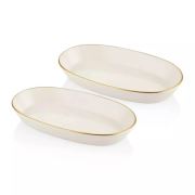 The Mia Basic Oval Servis Krem - 29 cm 2'li Set