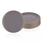 The Mia Basic Pasta Tabağı 6'lı Set Gri - 19 cm