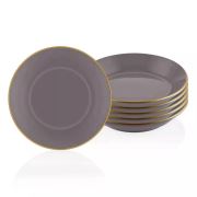 The Mia Basic Yemek Tabağı 6'lı Set Gri - 20 cm