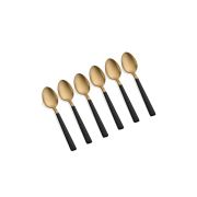 The Mia Çay Kaşığı 6 Parça - Mat Gold ve Siyah