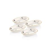 The Mia Lucid Oval Servis Gri 4'lü Set - 10x17x4 cm
