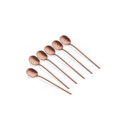 The Mia Çay Kaşığı 6 Parça - 13 cm Mat Rose & Gold