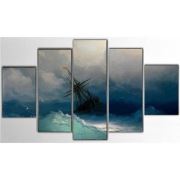 Ayvazovski Gemiler - 5 Parçalı Kanvas Tablo