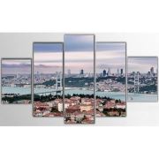 İstanbul Boğazı - 5 Parçalı Kanvas Tablo