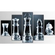 Satranç Taşları - 5 Parçalı Kanvas Tablo