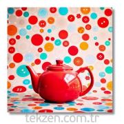 Retro Mutfak Kanvas Tablo - 50x50 cm