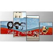 Küba Sokakları - 4 Parça Kanvas Tablo