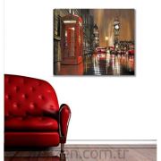 Londra Gecesi Kanvas Tablo - 50x50 cm