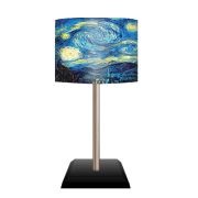 Tink Yıldızlı Gece Vangogh Metal Ayaklı Abajur Siyah