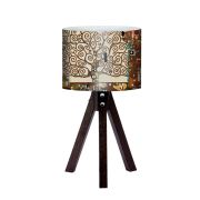 Tink Hayat Ağacı Gustav Klimt Ahşap 3 Ayak Abajur Venge