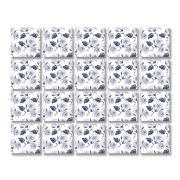 Tink Mavi Çiçek Metraj Desenli Pvc Karo 10x10 cm 20'li Paket