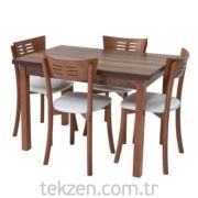 Topçuoğlu Masa 70*110cm Yandan Acılır Ahşap Ayak+ 4 Sandalye